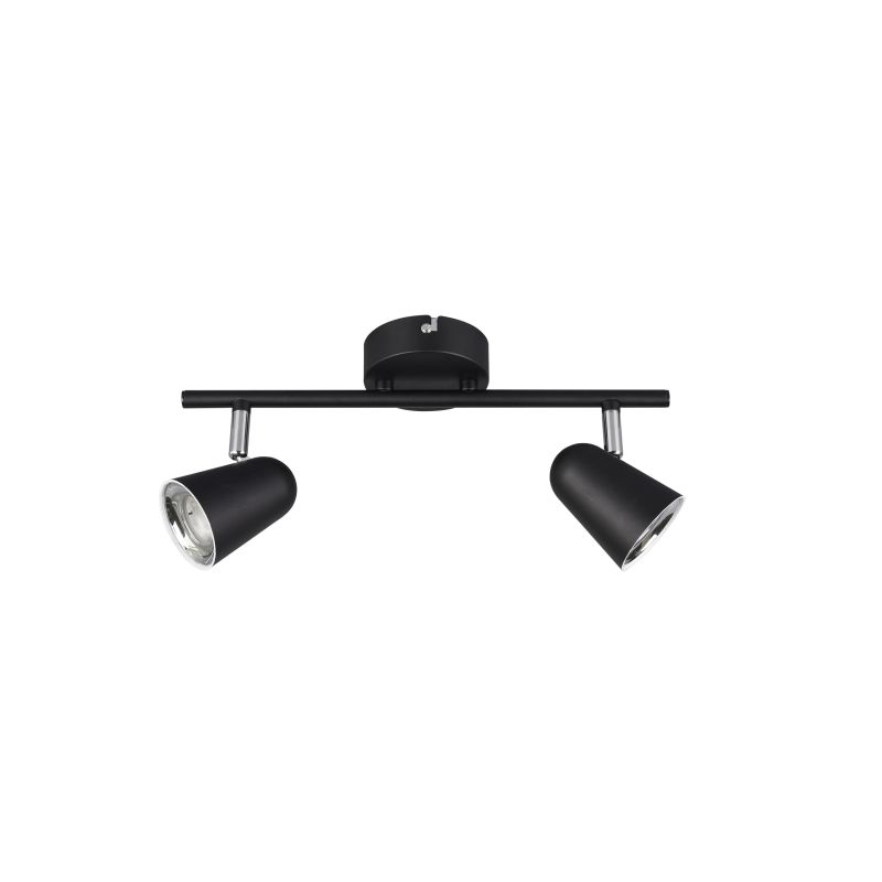 Trio-R82122132 - Toulouse - Black & Silver LED 2 Spotlights