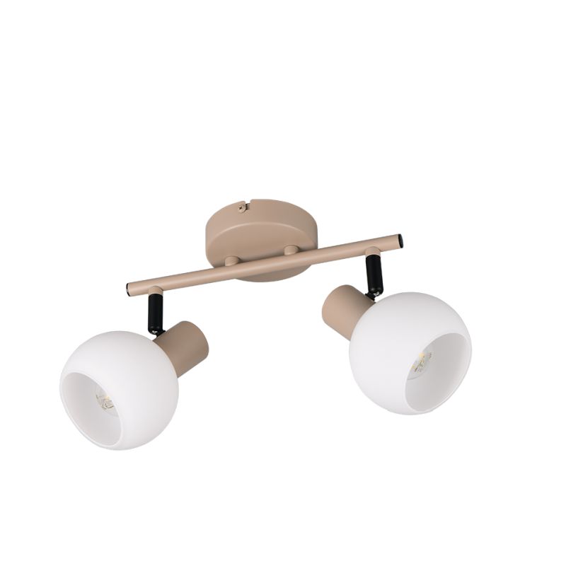 - Boba - Warm Beige 2 Spotlights with White Glass Trio-R86372043 - Boba - Warm Beige 2 Spotlights with White Glass