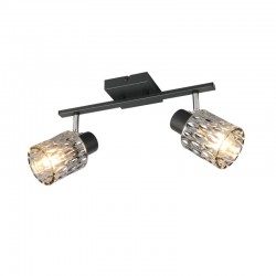 Jack - Matt Black 2 Spotlights with Mirrored Smoked Glass Jack - Matt Black 2 Spotlights with Mirrored Smoked Glass