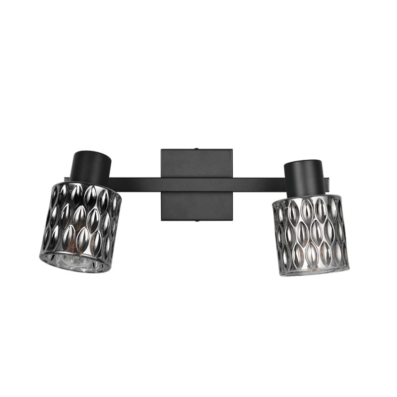Spot & Downlights - Jack - Matt Black 2 Spotlights with Mirrored Smoked Glass Trio-R86422032 - Jack - Matt Black 2 Spotlights with Mirrored Smoked Glass