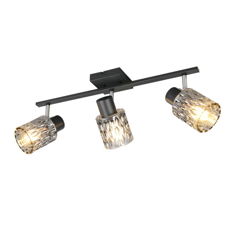 - Jack - Matt Black 3 Spotlights with Mirrored Smoked Glass Trio-R86423032 - Jack - Matt Black 3 Spotlights with Mirrored Smoked Glass