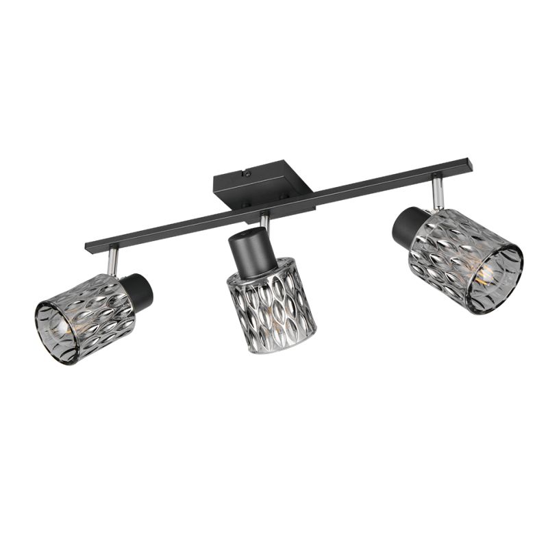 - Jack - Matt Black 3 Spotlights with Mirrored Smoked Glass Trio-R86423032 - Jack - Matt Black 3 Spotlights with Mirrored Smoked Glass