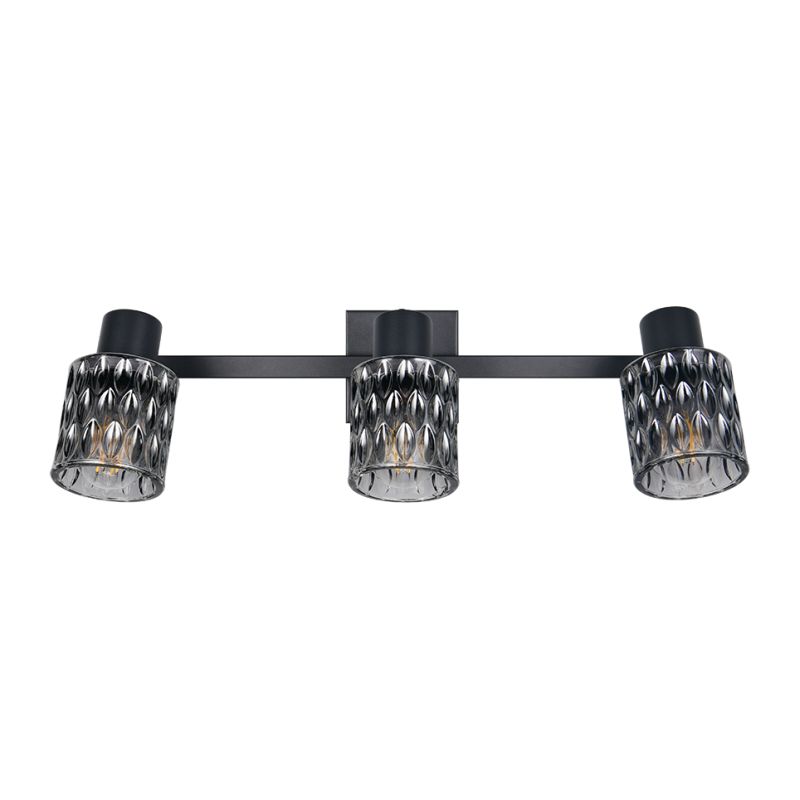- Jack - Matt Black 3 Spotlights with Mirrored Smoked Glass Trio-R86423032 - Jack - Matt Black 3 Spotlights with Mirrored Smoked Glass