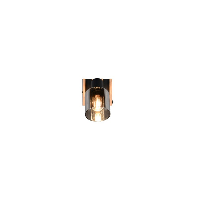 Trio-R86531732 - Travia - Wooden & Black Spotlight with Smoked Glass