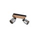 Trio-R86532032 - Travia - Wooden & Black 2 Light Spotlights with Smoked Glass