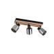 Trio-R86533032 - Travia - Wooden & Black 3 Light Spotlights with Smoked Glass