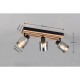 Trio-R86533032 - Travia - Wooden & Black 3 Light Spotlights with Smoked Glass
