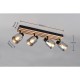 Trio-R86534032 - Travia - Wooden & Black 4 Light Spotlights with Smoked Glass