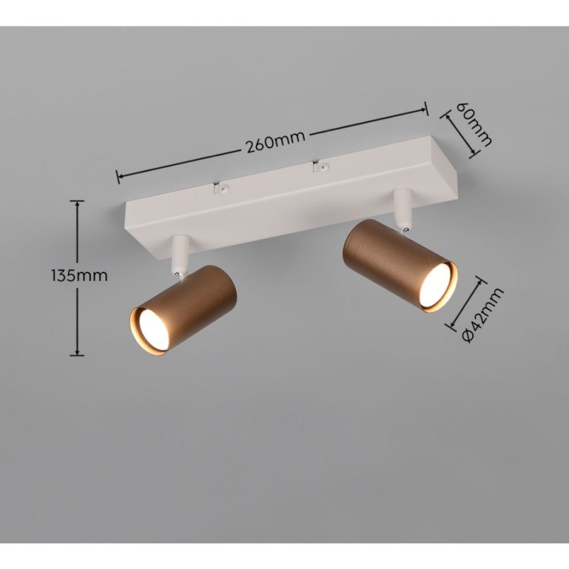 Trio-R86852065 - Taryn - Coffee & Grey 2 Spotlights