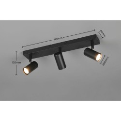 Taryn - Matt Black 3 Spotlights