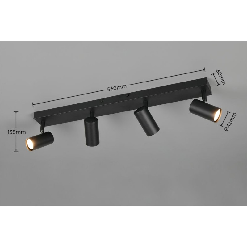 Trio-R86854032 - Taryn - Matt Black 4 Spotlights