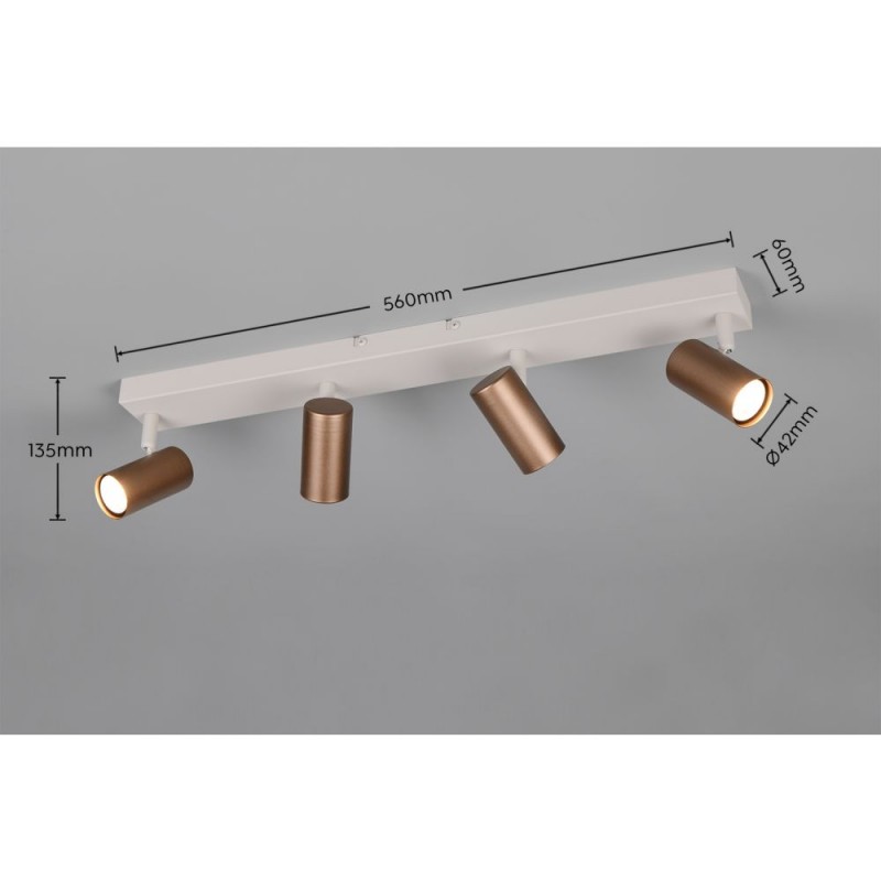 Trio-R86854065 - Taryn - Coffee & Grey 4 Spotlights