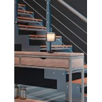 Burton - Black Table Lamp with White & Transparent Black Shade