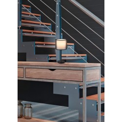 Burton - Black Table Lamp with White & Transparent Black Shade