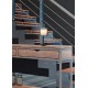 Trio-511400132 - Burton - Black Table Lamp with White & Transparent Black Shade