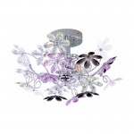 Flower - Chrome 2 Light Wall/Ceiling Lamp with Multicolour Flowers Flower - Chrome 2 Light Wall/Ceiling Lamp with Multicolour Flowers