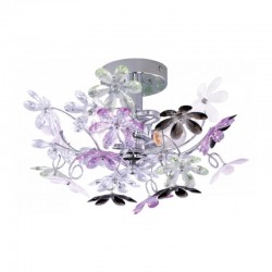 Flower - Chrome 2 Light Wall/Ceiling Lamp with Multicolour Flowers Flower - Chrome 2 Light Wall/Ceiling Lamp with Multicolour Flowers