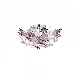 Flower - Chrome 4 Light Ceiling Lamp with Multicolour Flowers Flower - Chrome 4 Light Ceiling Lamp with Multicolour Flowers