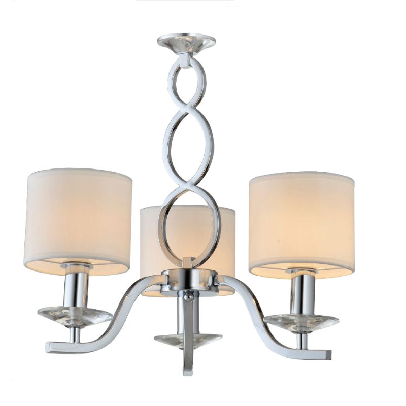 Ceiling Lights - Tulip - White Shades with Chrome 3 Light Centre Fitting Prism-70052-052 - Tulip - White Shades with Chrome 3 Light Centre Fitting