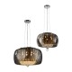 Ceiling Lights - Rose - Smoky Glass & Crystal with Chrome 5 Light Pendant Prism-70020-052 - Rose - Smoky Glass & Crystal with Chrome 5 Light Pendant