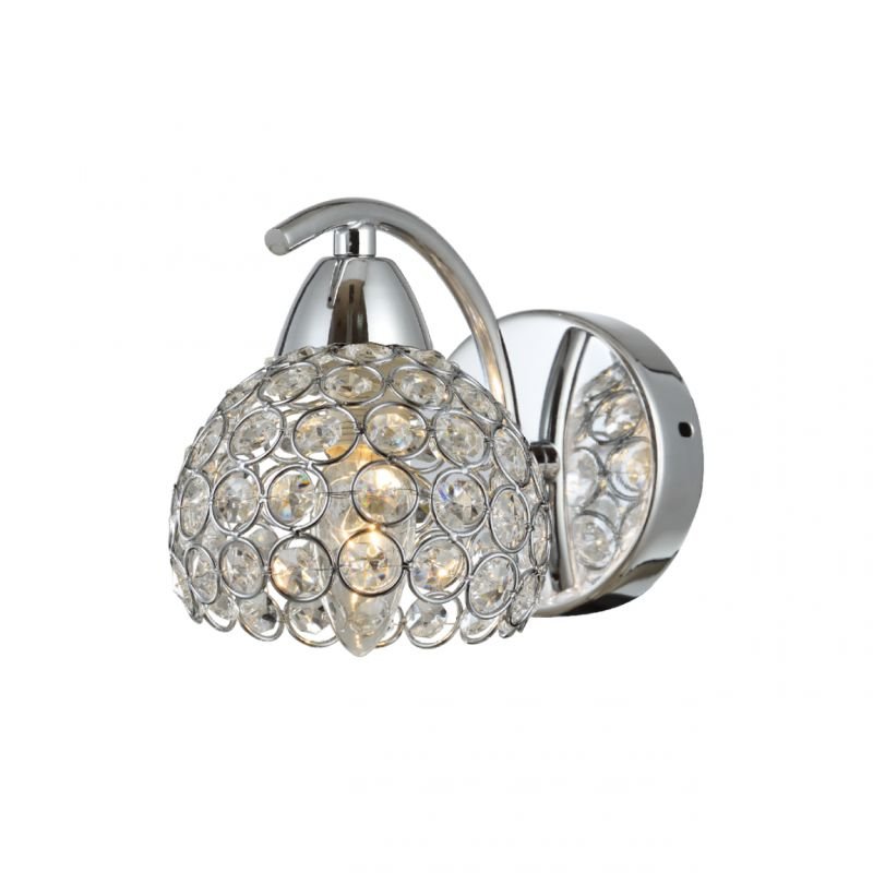 Prism-70062 - Aster - Crystal with Polished Chrome Single Wall Lamp