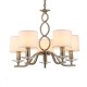 Ceiling Lights - Tulip - White Shades with Antique Brass 5 Light Centre Fitting Prism-70051-052 - Tulip - White Shades with Antique Brass 5 Light Centre Fitting