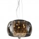 Ceiling Lights - Rose - Smoky Glass & Crystal with Chrome 5 Light Pendant Prism-70020-052 - Rose - Smoky Glass & Crystal with Chrome 5 Light Pendant