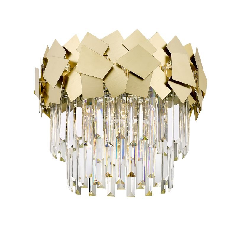 Crystal & Acrylic - Rome 1 - Crystal & Brushed Brass 5 Light Ceiling Lamp C0506-05A-B5E3 - Rome 1 - Crystal & Brushed Brass 5 Light Ceiling Lamp