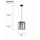 Prism-P0564-01G-P7TF-IE01 - Dallas 1 - Vintage Black & Gold Pendant Ø 30 cm