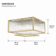 Prism-C0528-04R-V6AC-IE01 - Monte Carlo 3 - Matt Gold 4 Light Square Flush with Clear Glass Rods