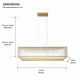 Prism-P0528-06R-V6AC-IE01 - Monte Carlo 4 - Matt Gold 6 Light over Island Fitting with Clear Glass Rods