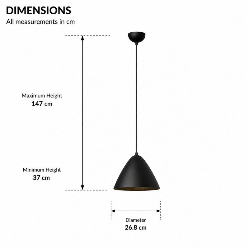 Prism-P0571-01E-P7P7-IE01 - Tokyo 1 - Matt Black Pendant ∅ 26.8 cm