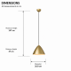 Prism-P0571-01E-V7V7-IE01 - Tokyo 3 - Painted Gold Pendant ∅ 26.8 cm