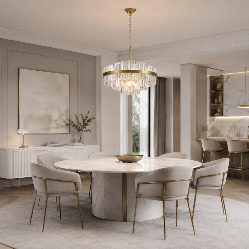 Prism-P0567-12A-7GAC-IE01 - Venice 1 - Antique Gold 12 Light Chandelier with Crystal