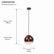 Prism-P0468-01F-V9HQ-IE01 - Zurich 1 - Matt Coffee Pendant with Ombre Copper Glass