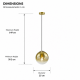 Prism-P0468-01F-0FHK-IE01 - Zurich 2 - Matt Brass Pendant with Gold Ombre Glass