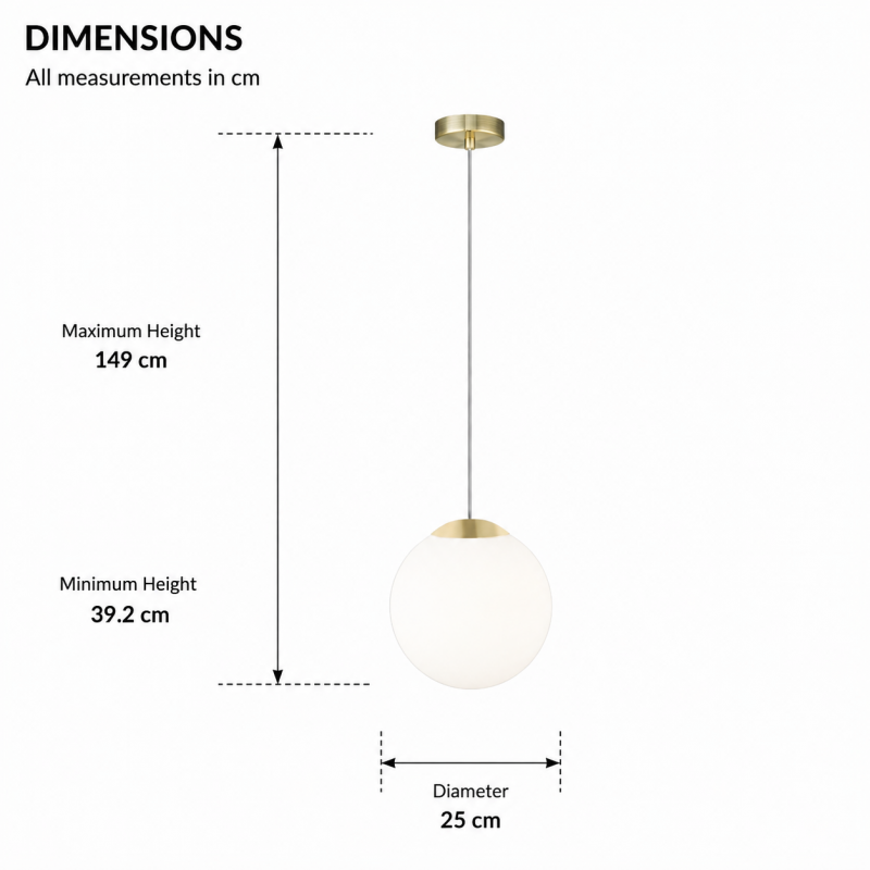 Prism-P0468-01F-0FAA-IE01 - Zurich 3 - Matt Gold Pendant with White Opal Glass