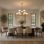 Chicago 2 - Brushed Brass 9 Light Cente Fitting with White Opal Glass