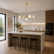Prism-P0574-05L-2GAA-IE01 - Chicago 3 - Brushed Brass 5 Light over Island Fitting with White Opal Glass