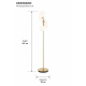 Prism-F0574-05M-2GAA-IE01 - Chicago FL - Brushed Brass 5 Light Floor Lamp with White Opal Glass