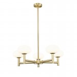Chicago 1 - Brushed Brass 5 Light Cente Fitting with White Opal Glass Chicago 1 - Brushed Brass 5 Light Cente Fitting with White Opal Glass