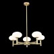 - Chicago 1 - Brushed Brass 5 Light Cente Fitting with White Opal Glass Prism-P0574-05M-2GAA-IE01 - Chicago 1 - Brushed Brass 5 Light Cente Fitting with White Opal Glass