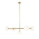 Prism-P0574-05L-2GAA-IE01 - Chicago 3 - Brushed Brass 5 Light over Island Fitting with White Opal Glass