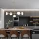 Prism-P0574-05L-2GAA-IE01 - Chicago 3 - Brushed Brass 5 Light over Island Fitting with White Opal Glass
