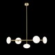 Prism-P0574-05L-2GAA-IE01 - Chicago 3 - Brushed Brass 5 Light over Island Fitting with White Opal Glass