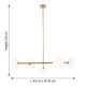 Prism-P0574-05L-2GAA-IE01 - Chicago 3 - Brushed Brass 5 Light over Island Fitting with White Opal Glass