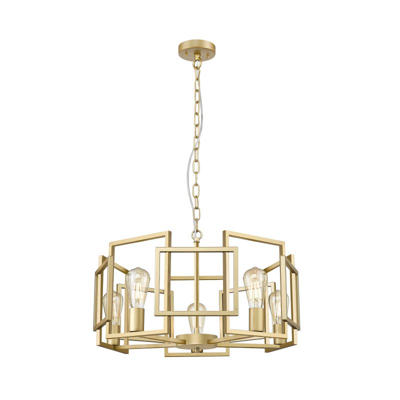 Prism-P0564-05E-V7V7-IE01 - Milan 1 - Painted Gold 5 Light Centre Fitting