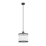 Monaco 3BK - Matt Black Pendant with Clear Glass Rods Monaco 3BK - Matt Black Pendant with Clear Glass Rods