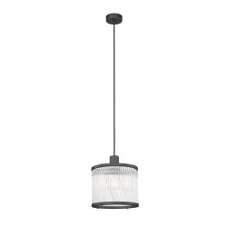 Monaco 3BK - Matt Black Pendant with Clear Glass Rods Monaco 3BK - Matt Black Pendant with Clear Glass Rods