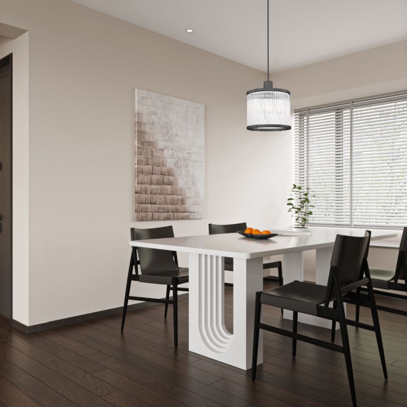 Prism-P0528-01G-P7AC-IE01 - Monaco 3BK - Matt Black Pendant with Clear Glass Rods